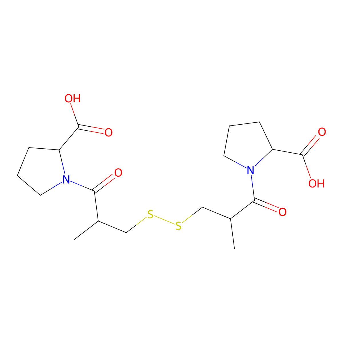 Captopril disulfide molecular structure, CAS 64806-05-9