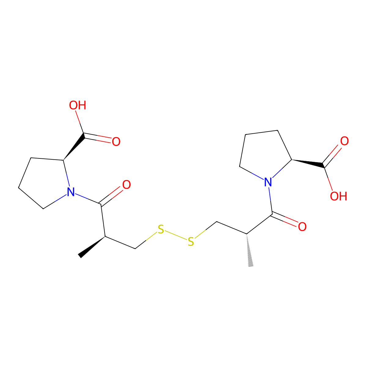 Captopril disulfide molecular structure, CAS 64806-05-9