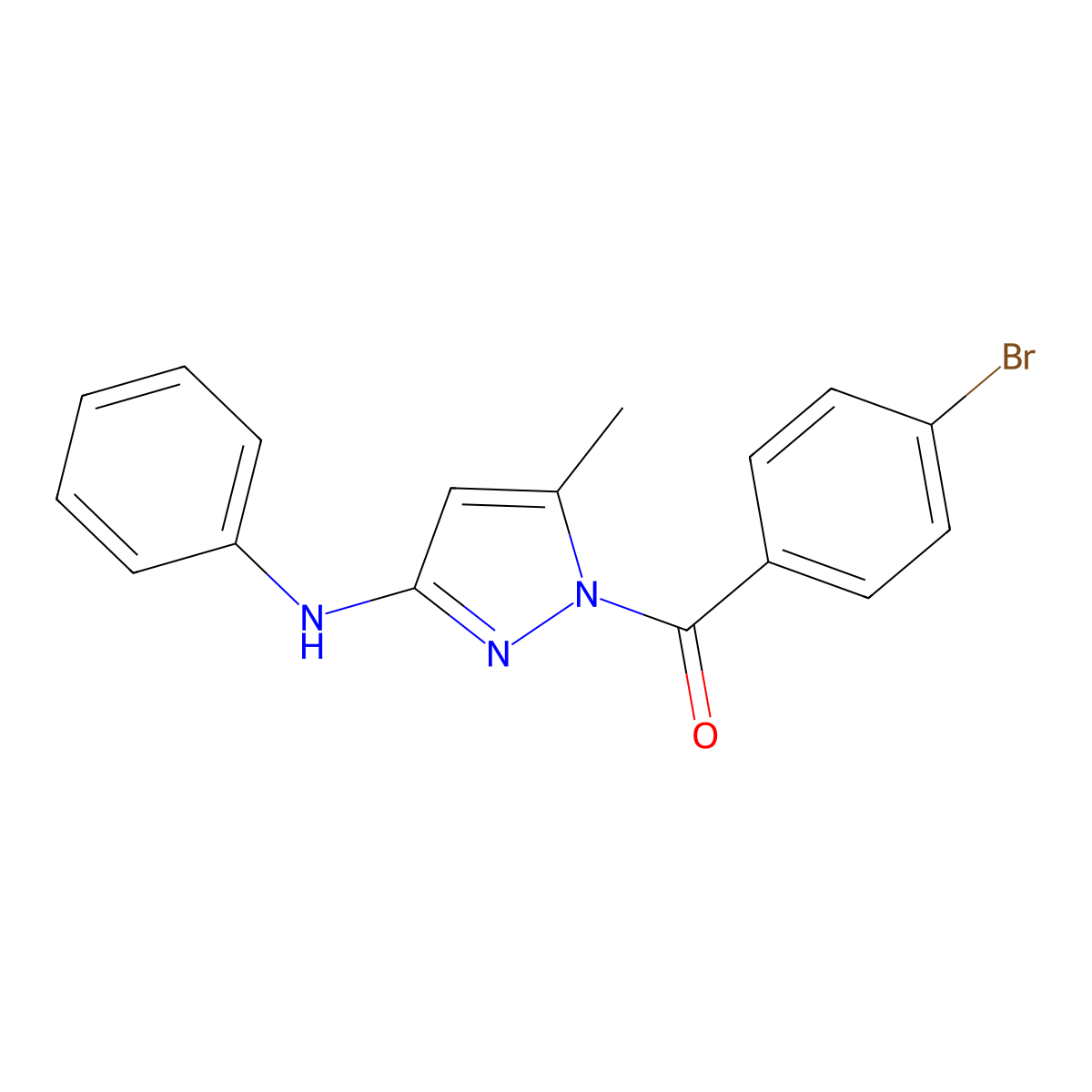 (3-Anilino-5-methyl-1-pyrazolyl)-(4-bromophenyl)methanone molecular structure, CAS 64808-38-4