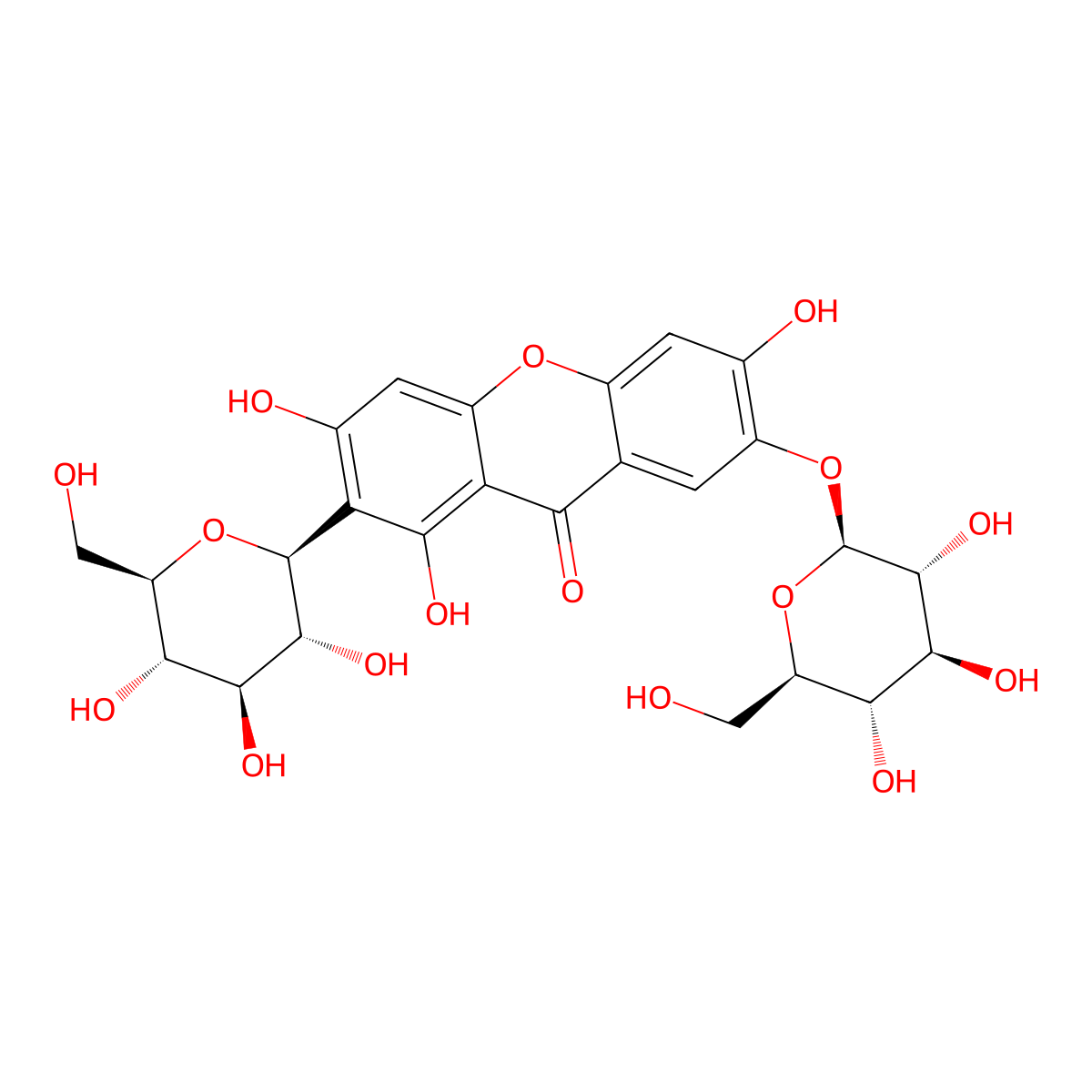 Neomangiferin molecular structure, CAS 64809-67-2