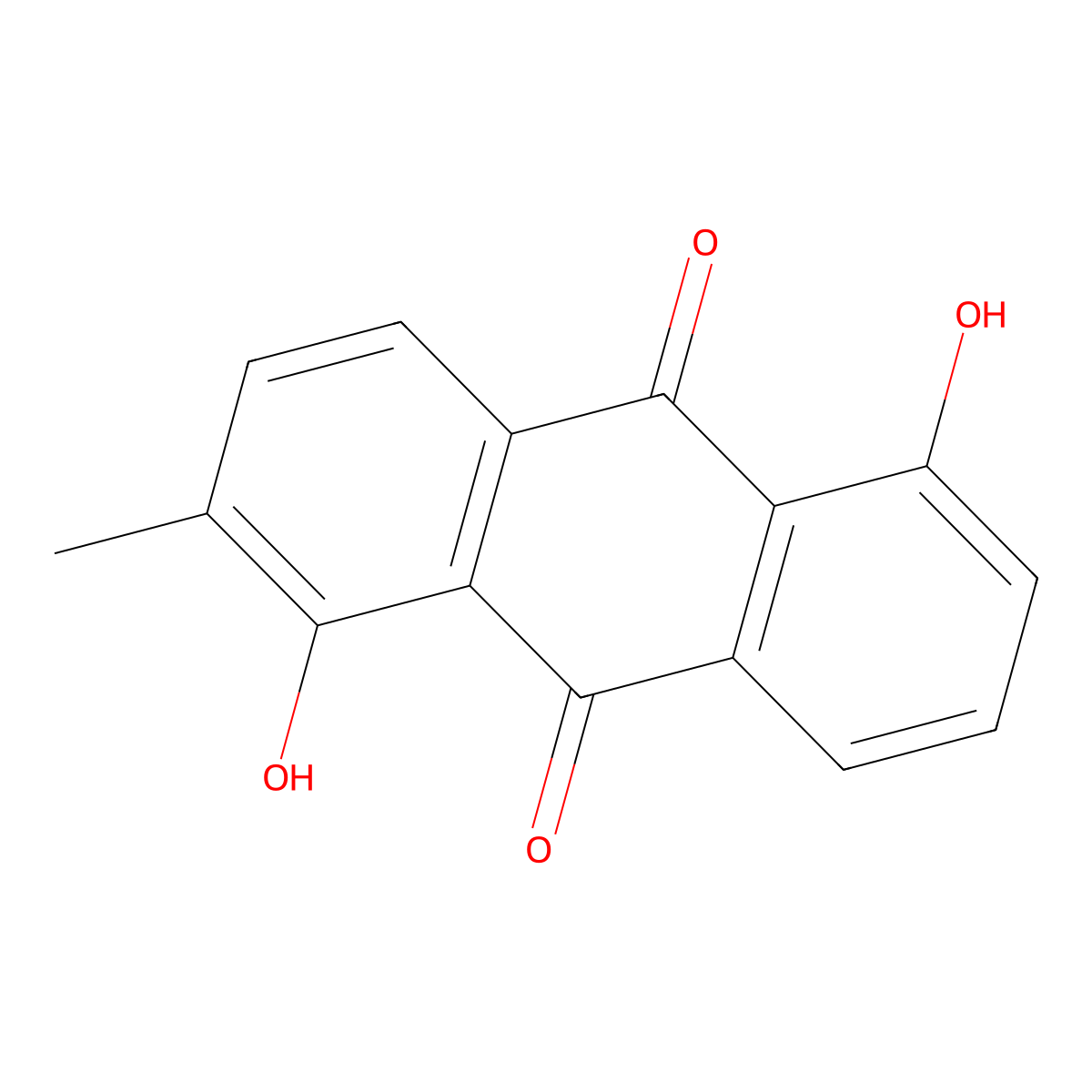 1,5-Dihydroxy-2-methylanthracene-9,10-dione molecular structure, CAS 64809-73-0