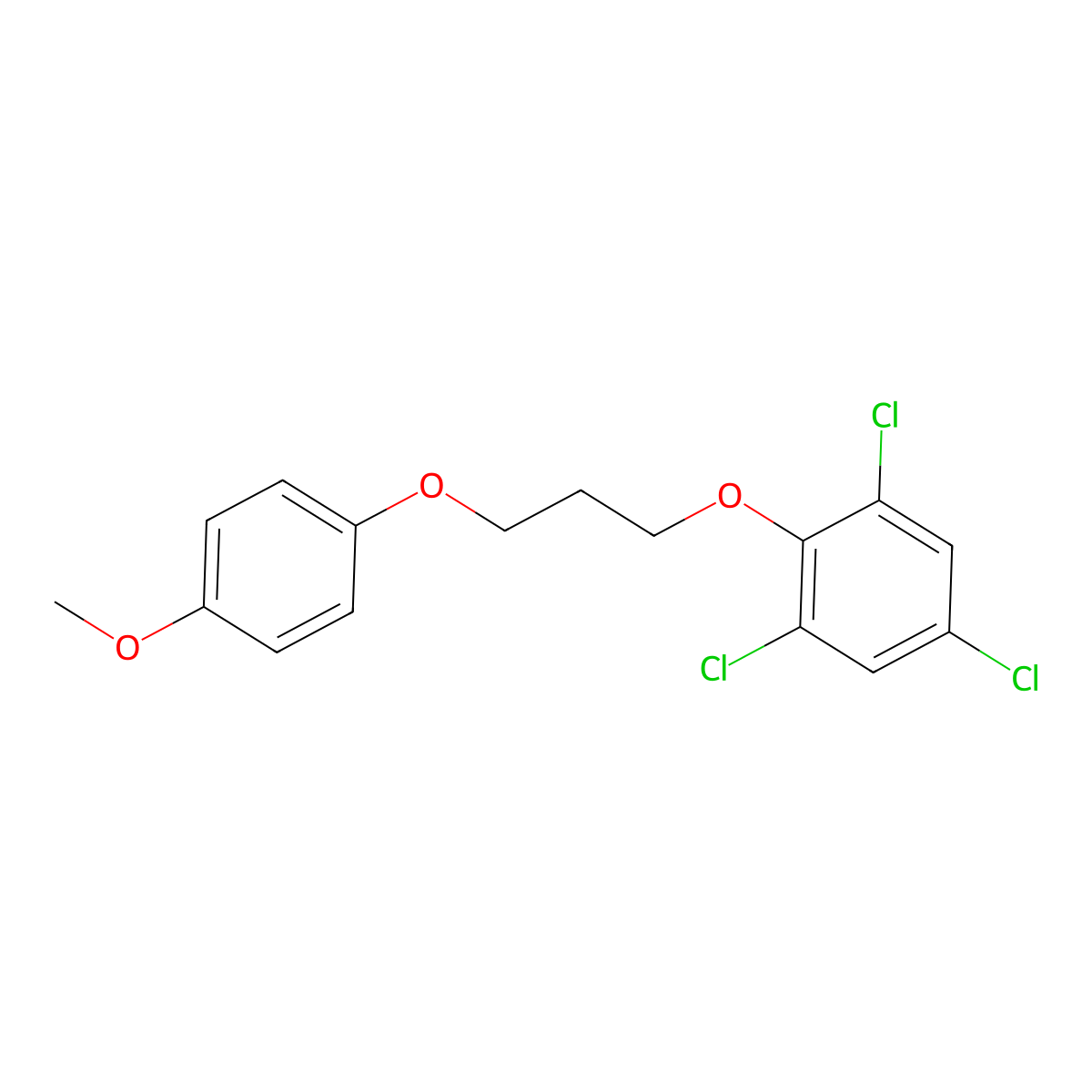 1,3,5-Trichloro-2-[3-(4-methoxyphenoxy)propoxy]benzene molecular structure, CAS 6481-90-9