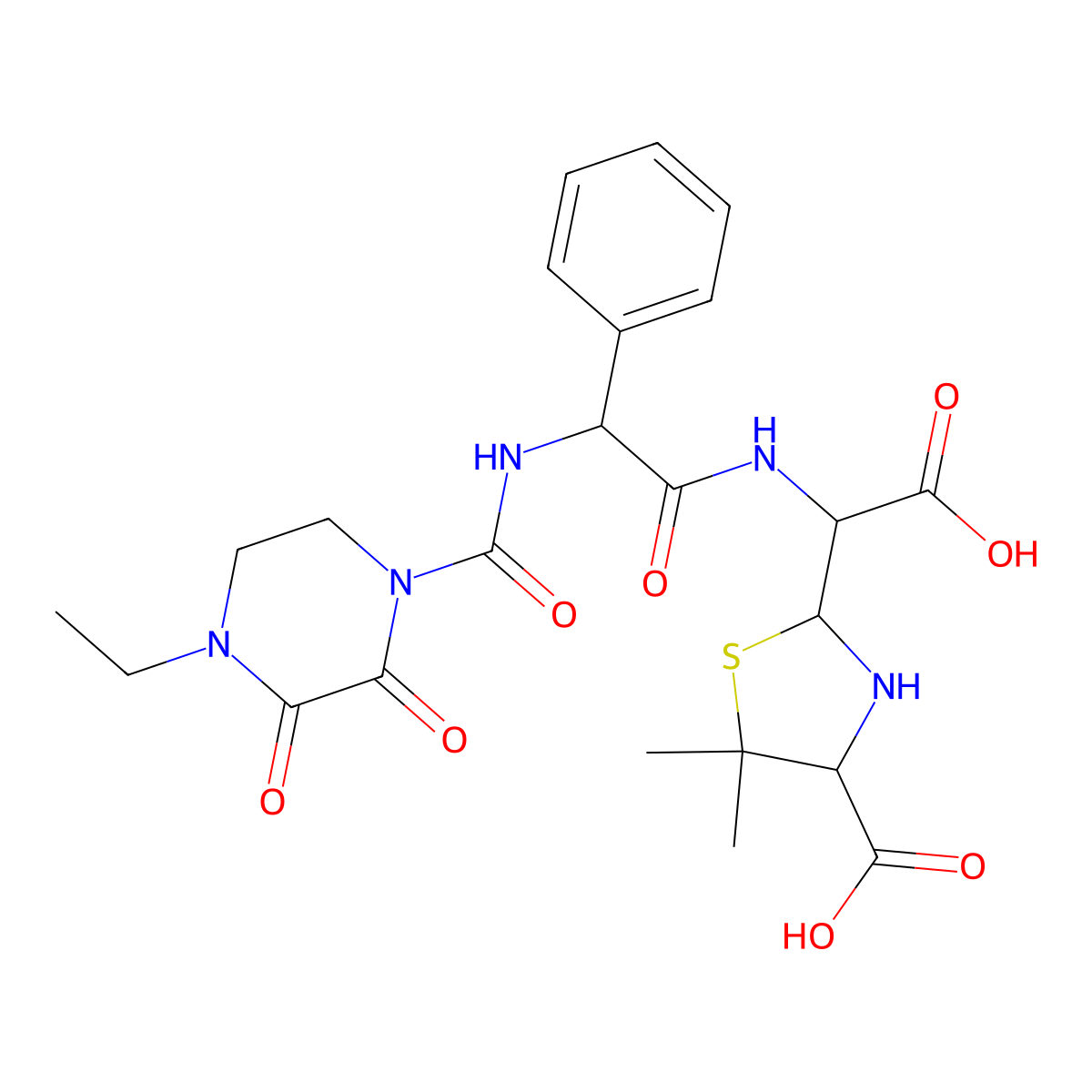 Penicilloic acids of piperacillin molecular structure, CAS 64817-22-7