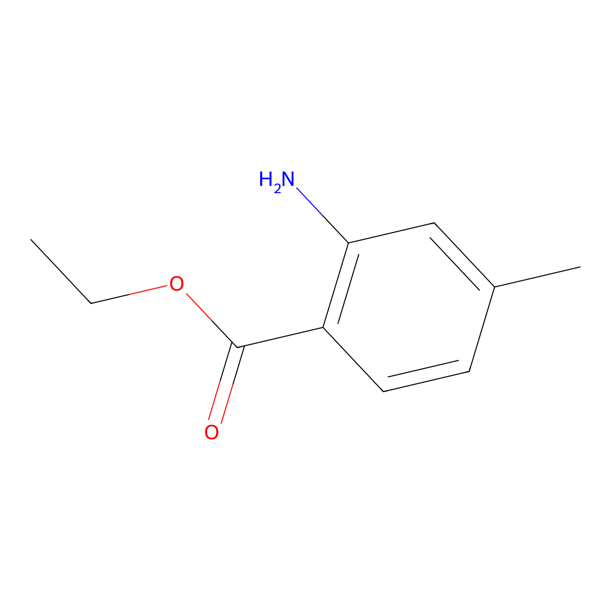 Ethyl 2-amino-4-methylbenzoate molecular structure, CAS 64818-80-0