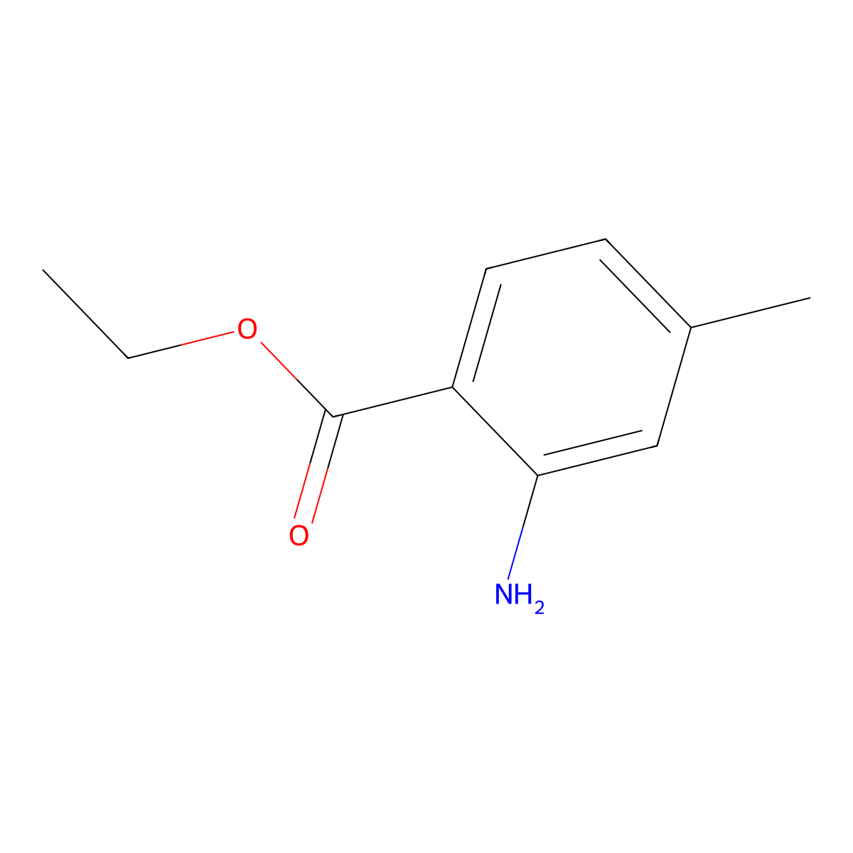 Ethyl 2-amino-4-methylbenzoate molecular structure, CAS 64818-80-0