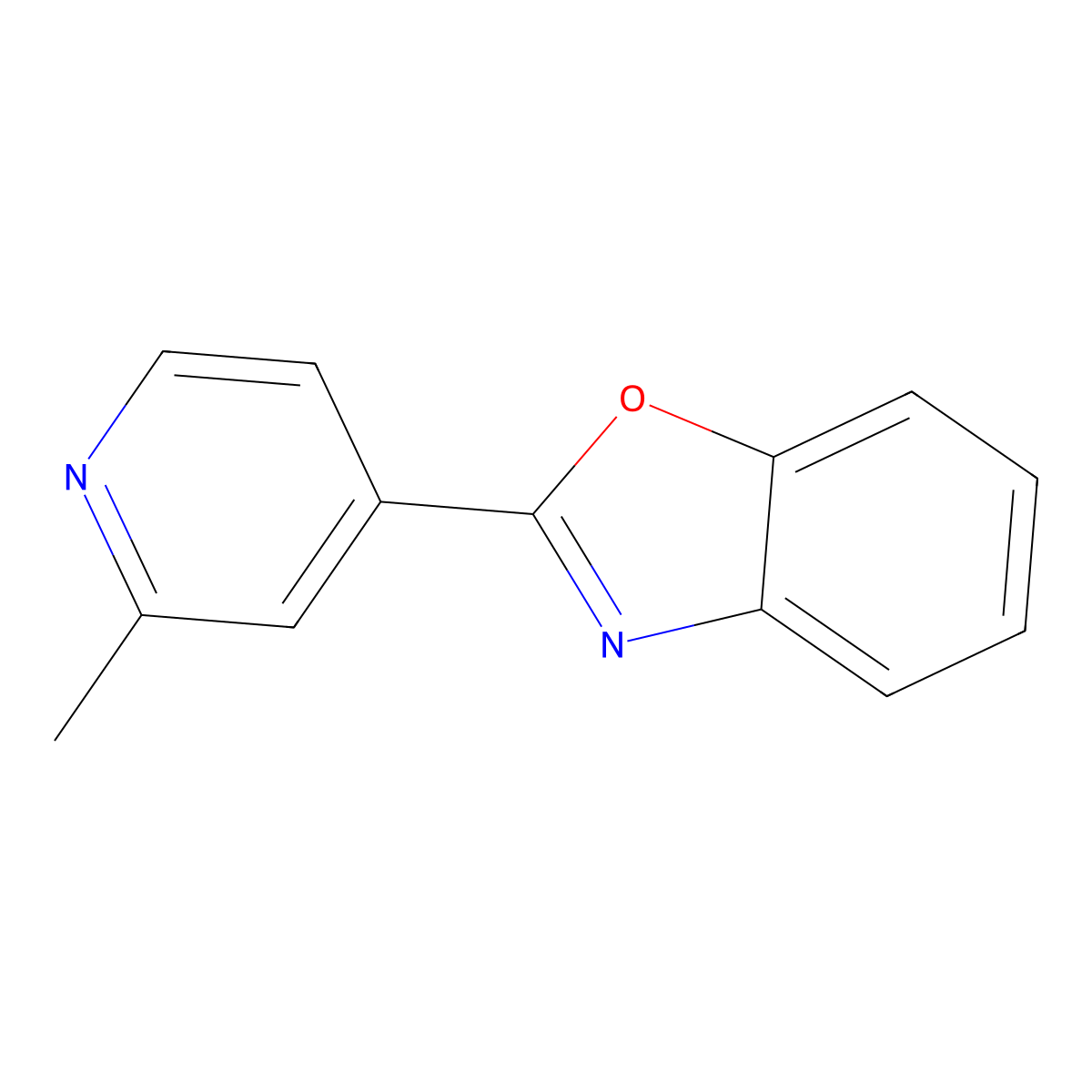 2-(2-Methylpyridin-4-yl)-1,3-benzoxazole molecular structure, CAS 64819-70-1