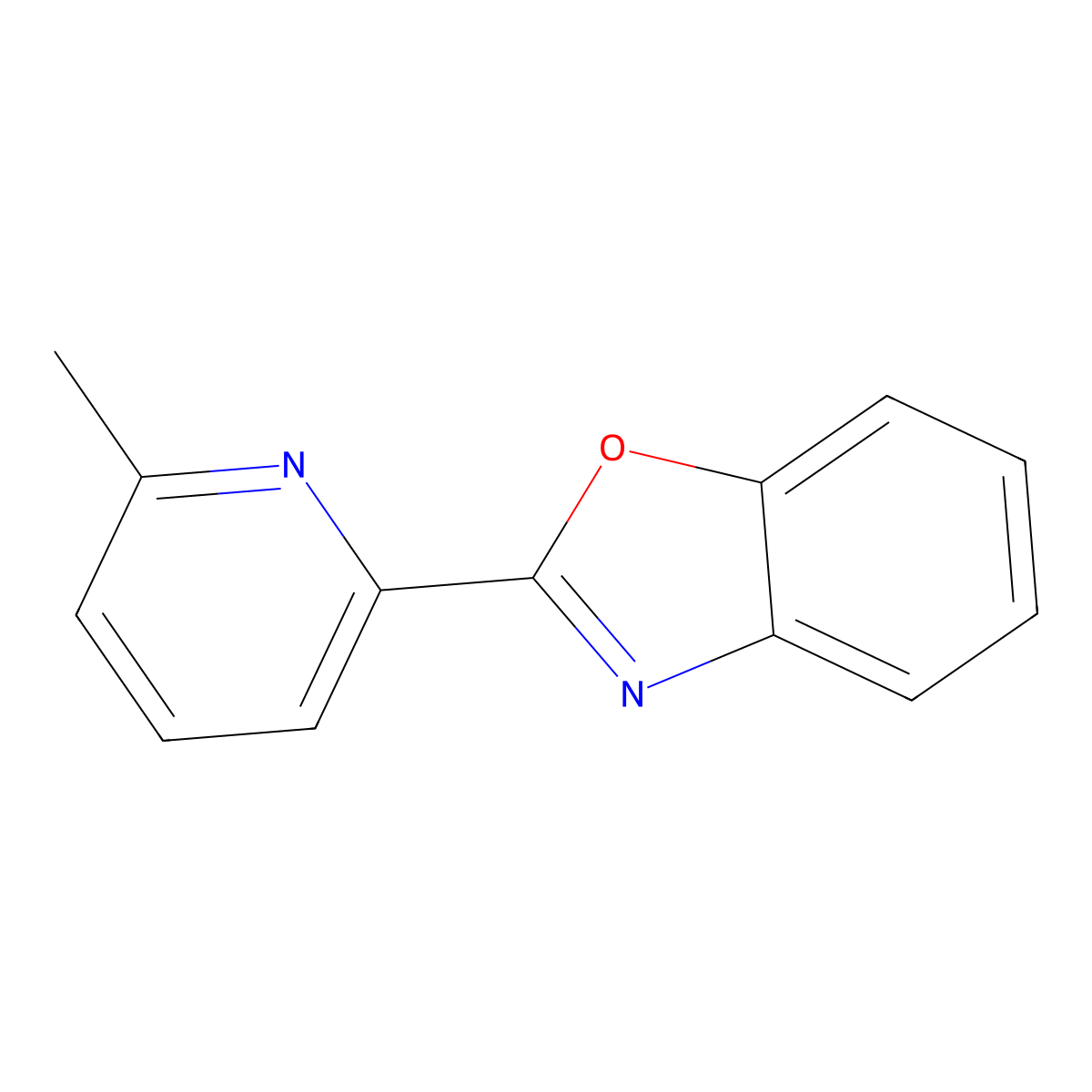 Benzoxazole, 2-(6-methyl-2-pyridinyl)- molecular structure, CAS 64819-72-3