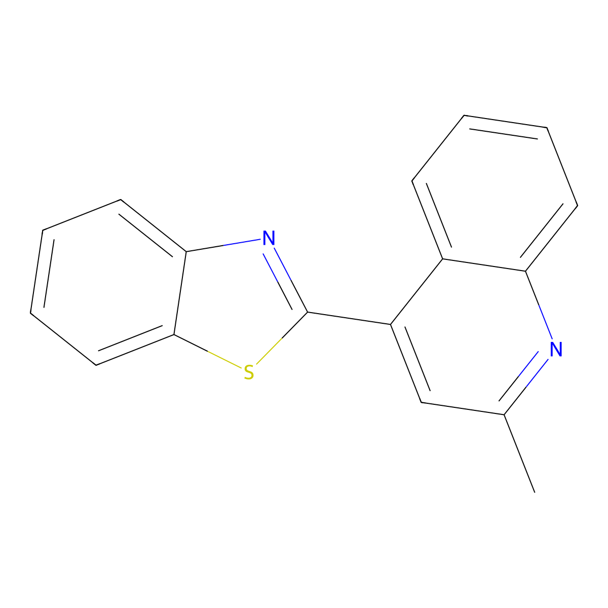 4-(1,3-Benzothiazol-2-yl)-2-methylquinoline molecular structure, CAS 64819-76-7