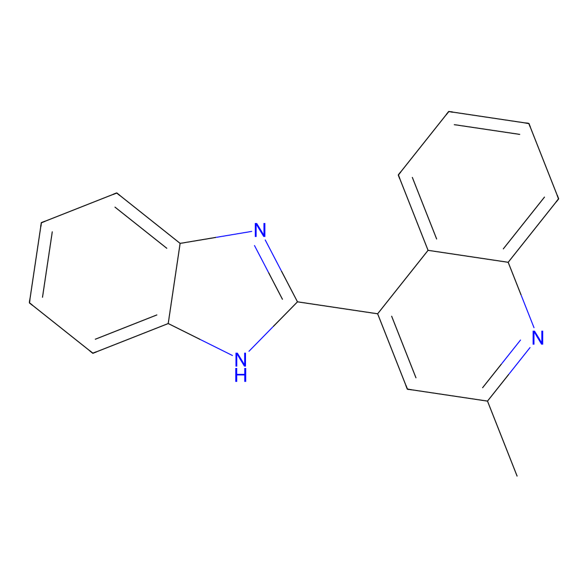 4-(1H-benzimidazol-2-yl)-2-methylquinoline molecular structure, CAS 64819-77-8