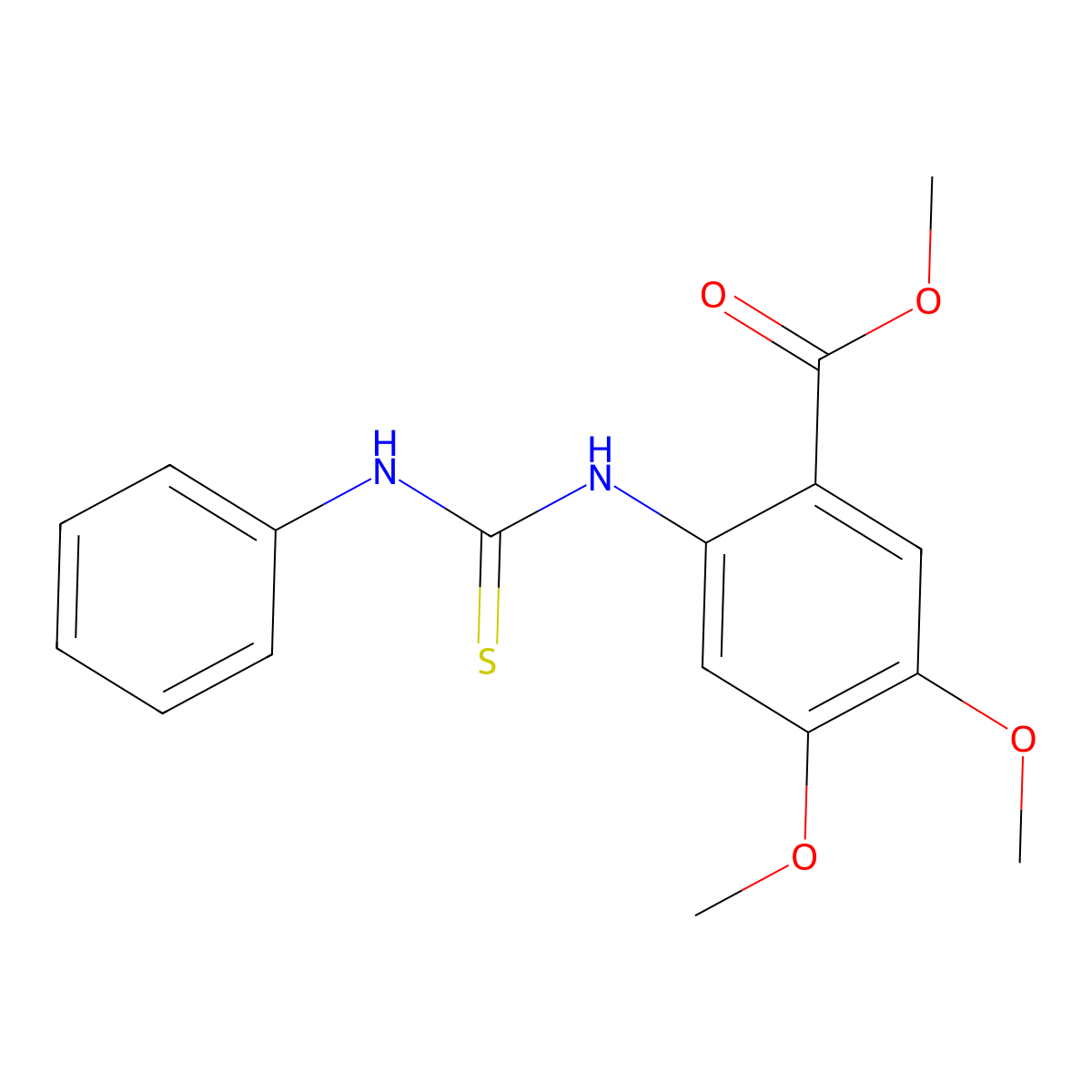 Methyl 4,5-dimethoxy-2-(phenylcarbamothioylamino)benzoate molecular structure, CAS 6482-31-1