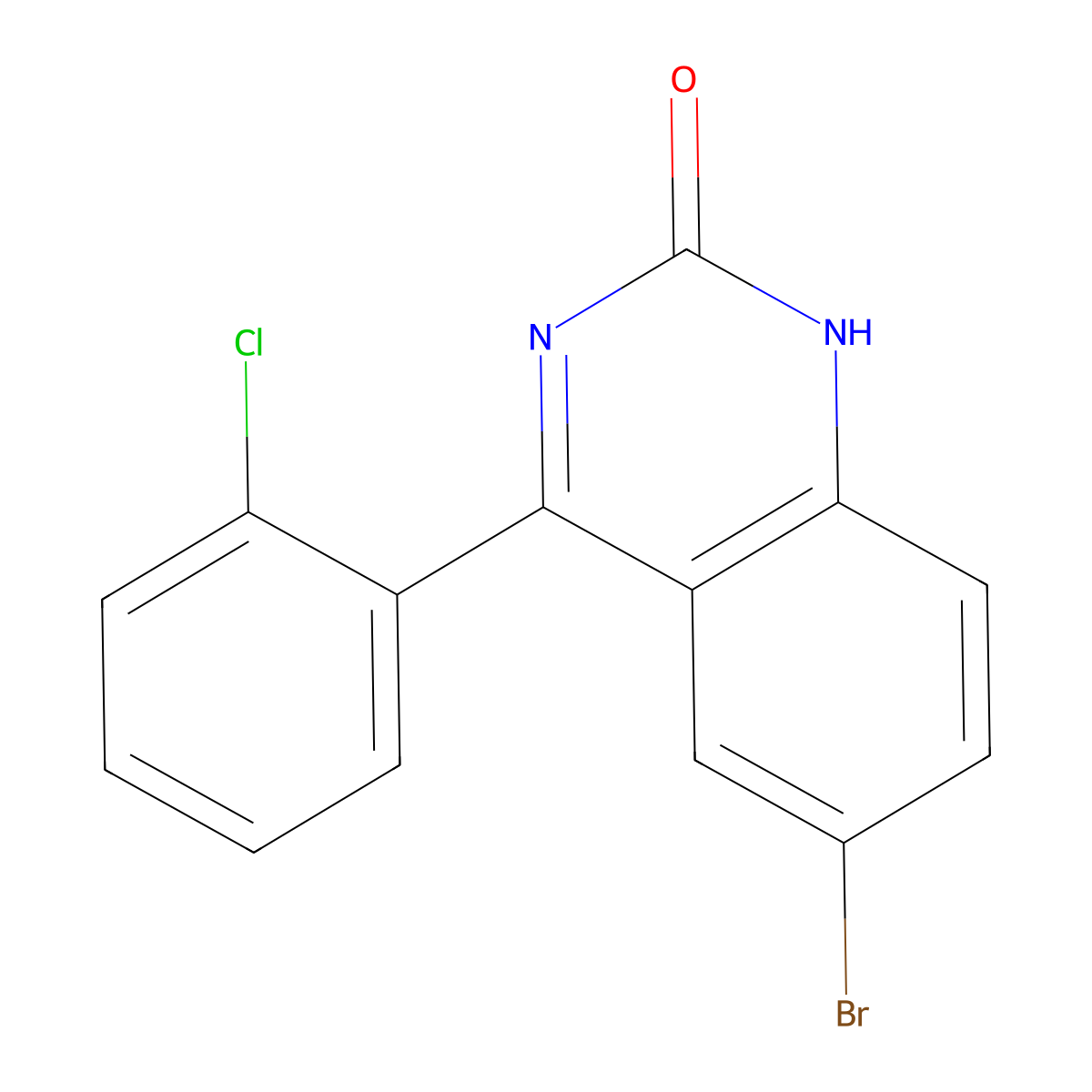 6-Bromo-4-(2-chlorophenyl)quinazolin-2-ol molecular structure, CAS 64820-53-7