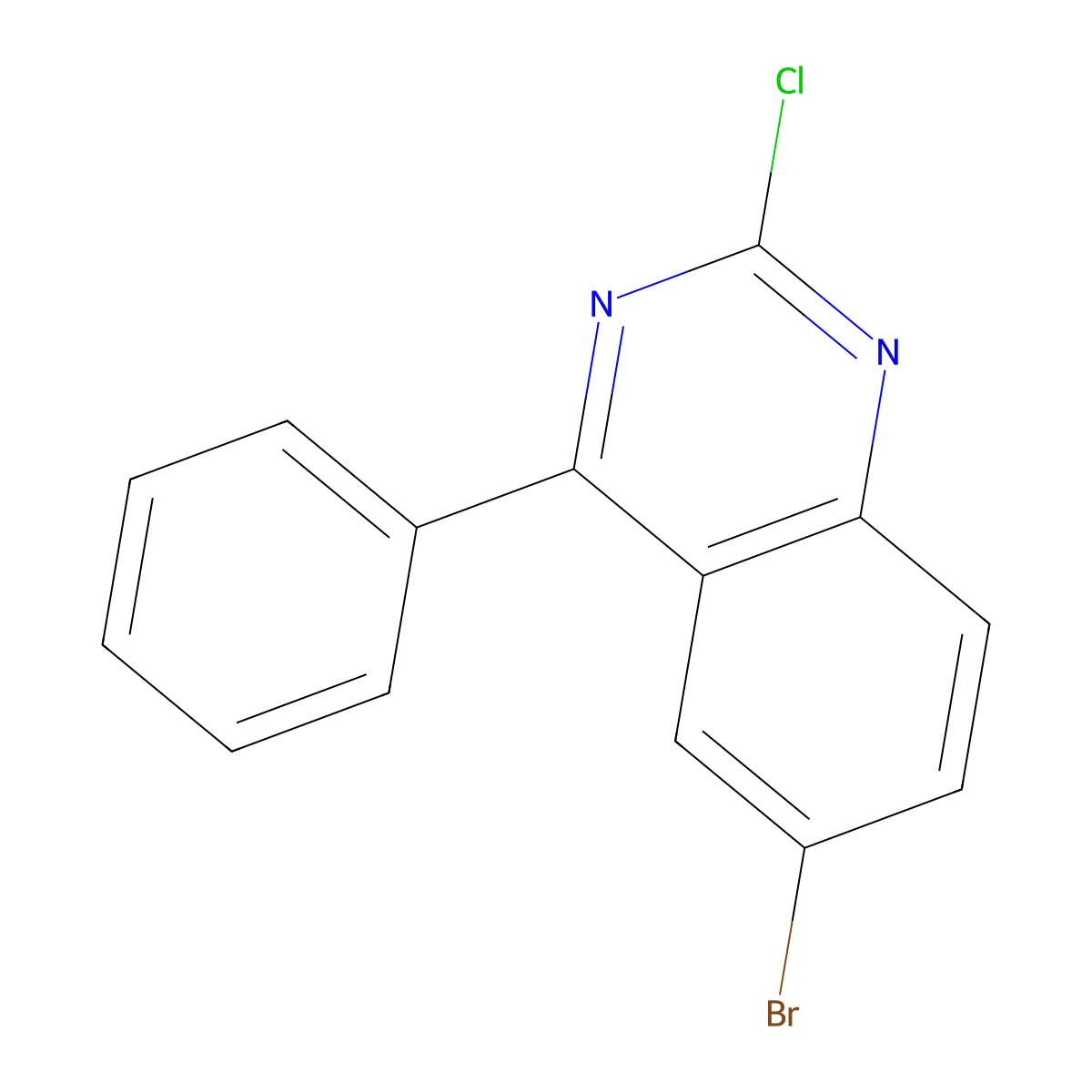 6-Bromo-2-chloro-4-phenylquinazoline molecular structure, CAS 64820-57-1