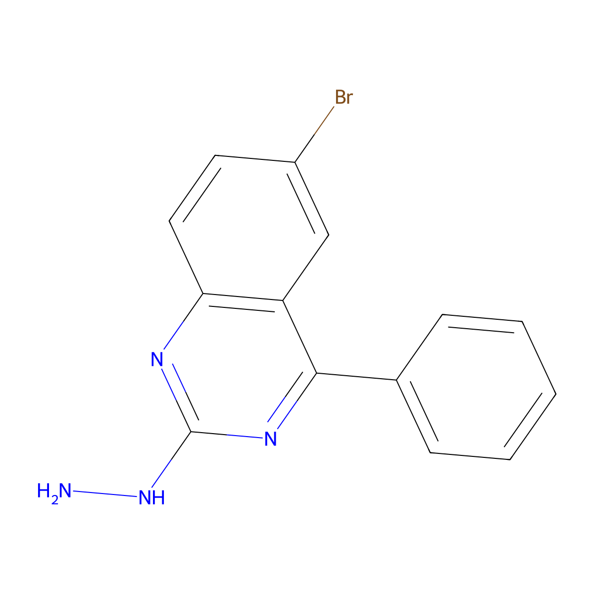 6-Bromo-2-hydrazinyl-4-phenylquinazoline molecular structure, CAS 64820-58-2