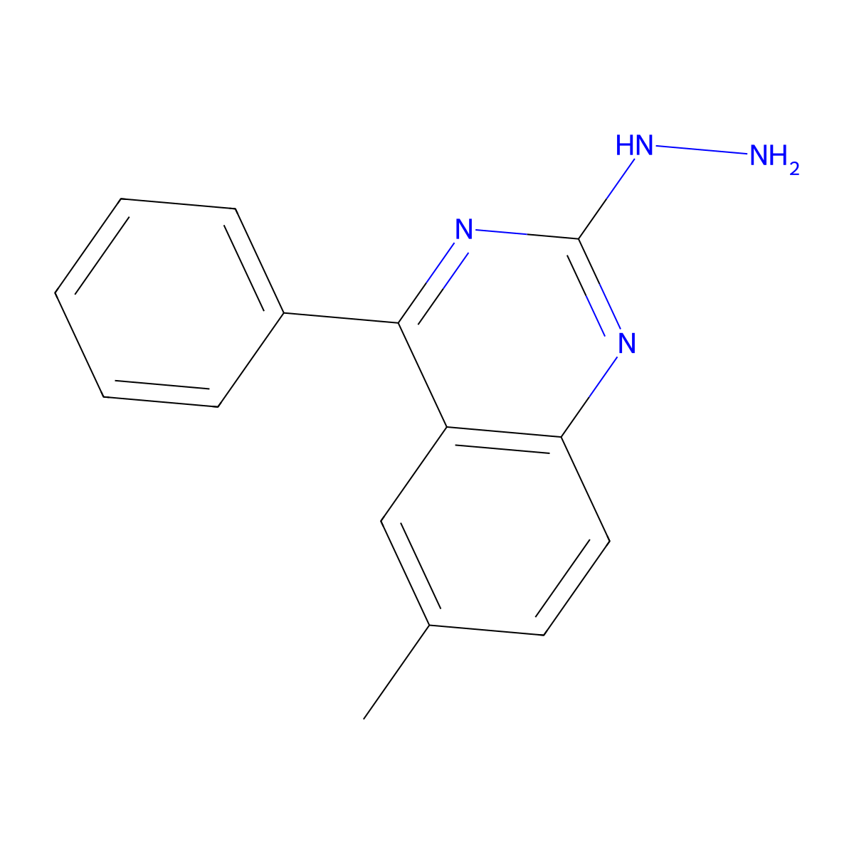 (6-Methyl-4-phenylquinazolin-2-yl)hydrazine molecular structure, CAS 64820-59-3