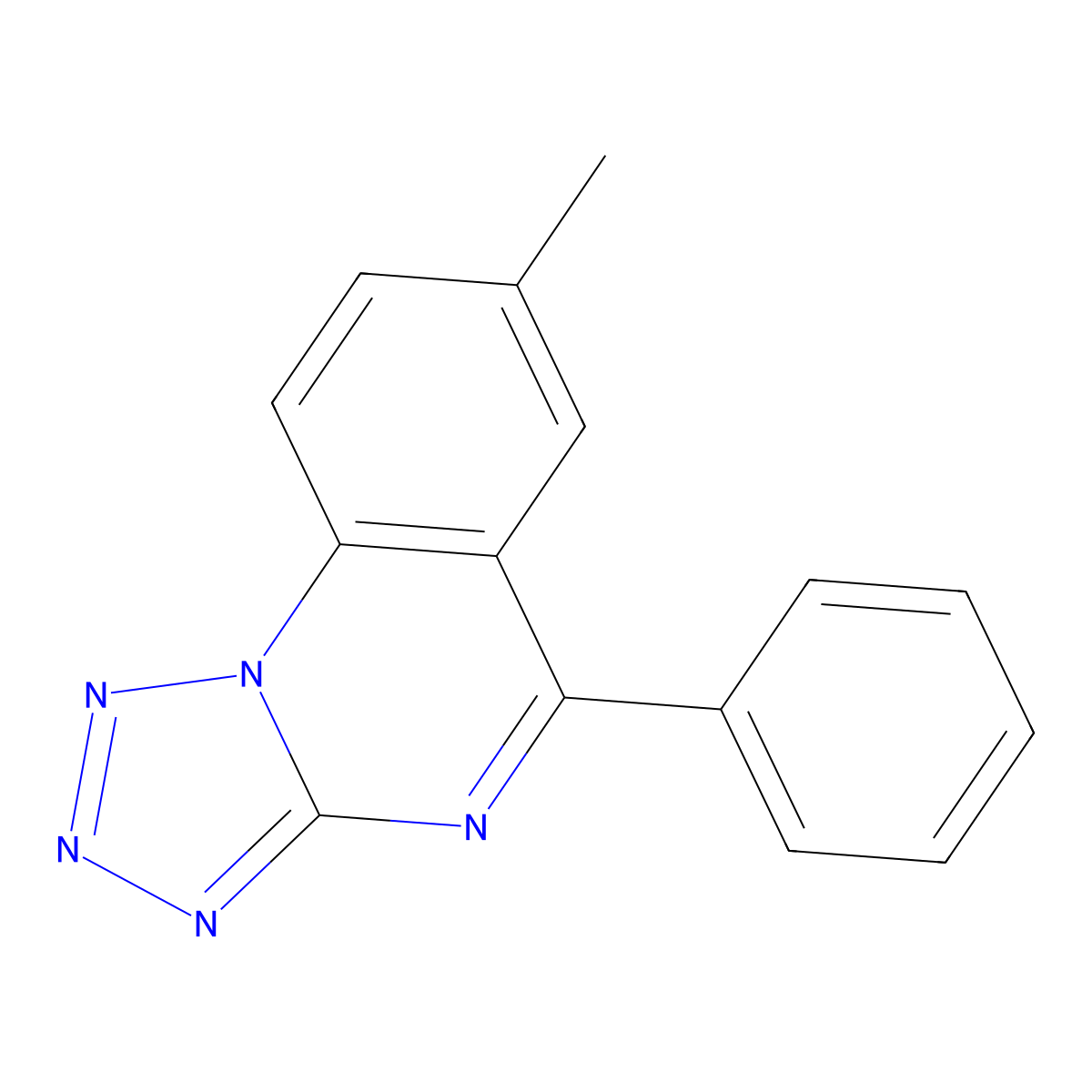 7-Methyl-5-phenyltetrazolo[1,5-a]quinazoline molecular structure, CAS 64820-63-9