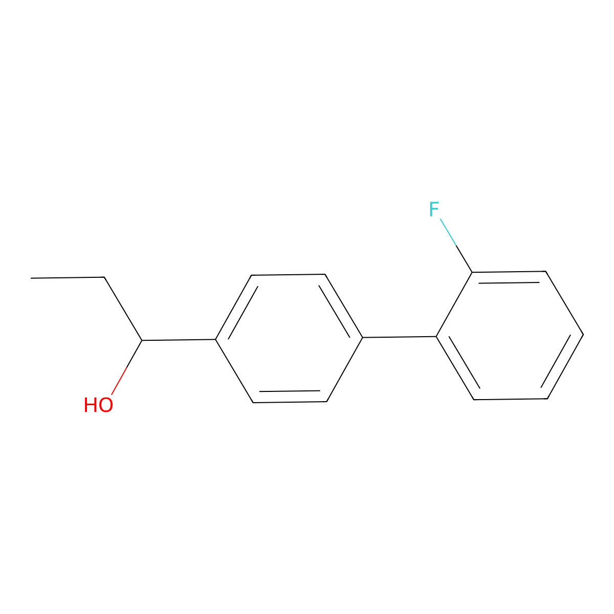 1-(2'-Fluoro[1,1'-biphenyl]-4-yl)propan-1-ol molecular structure, CAS 64820-95-7