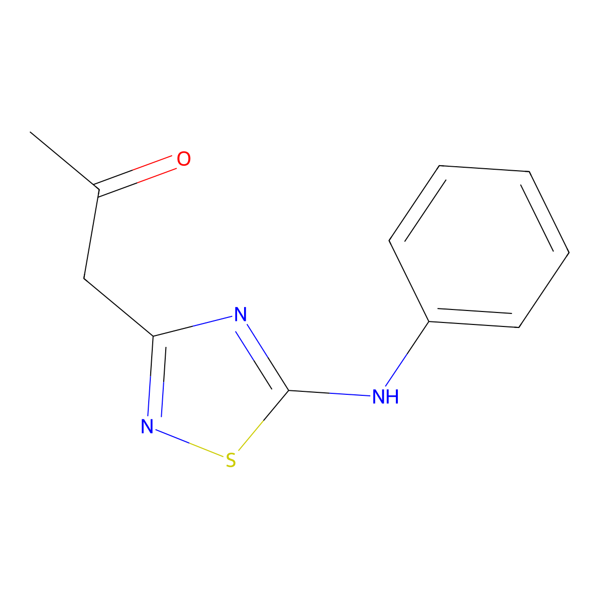 1-(5-Anilino-1,2,4-thiadiazol-3-yl)propan-2-one molecular structure, CAS 64822-00-0