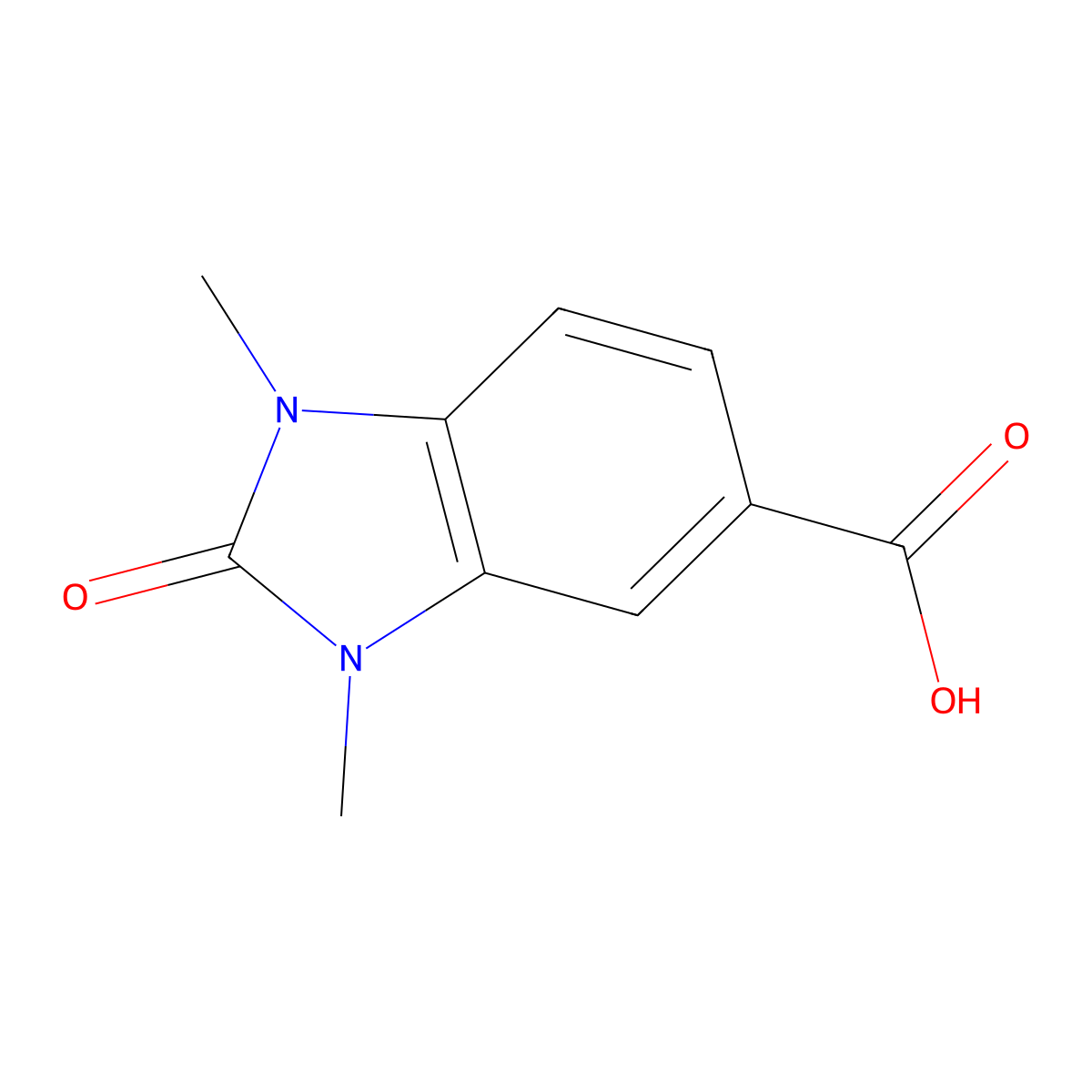 1,3-dimethyl-2-oxo-2,3-dihydro-1H-1,3-benzodiazole-5-carboxylic acid molecular structure, CAS 64826-45-5