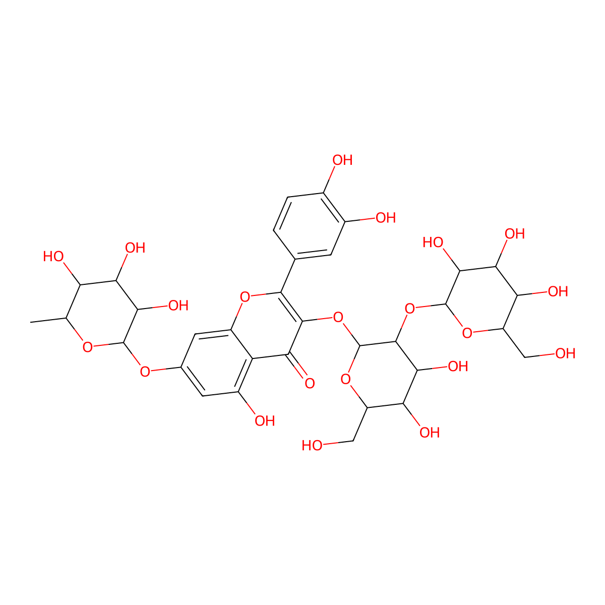 quercetin 3-O-sophoroside-7-O-rhamnoside molecular structure, CAS 64828-40-6