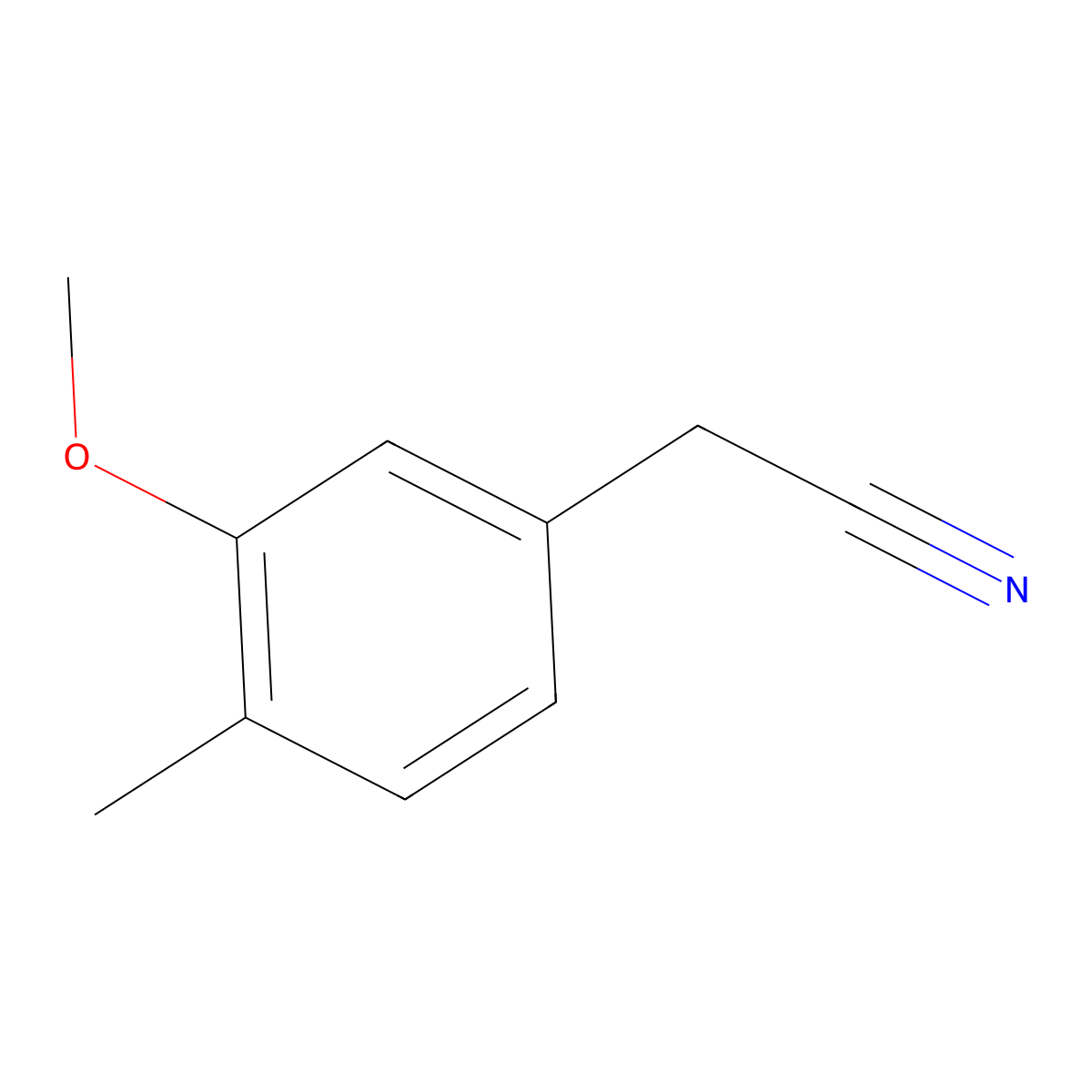 3-Methoxy-4-methylphenylacetonitrile molecular structure, CAS 64829-31-8