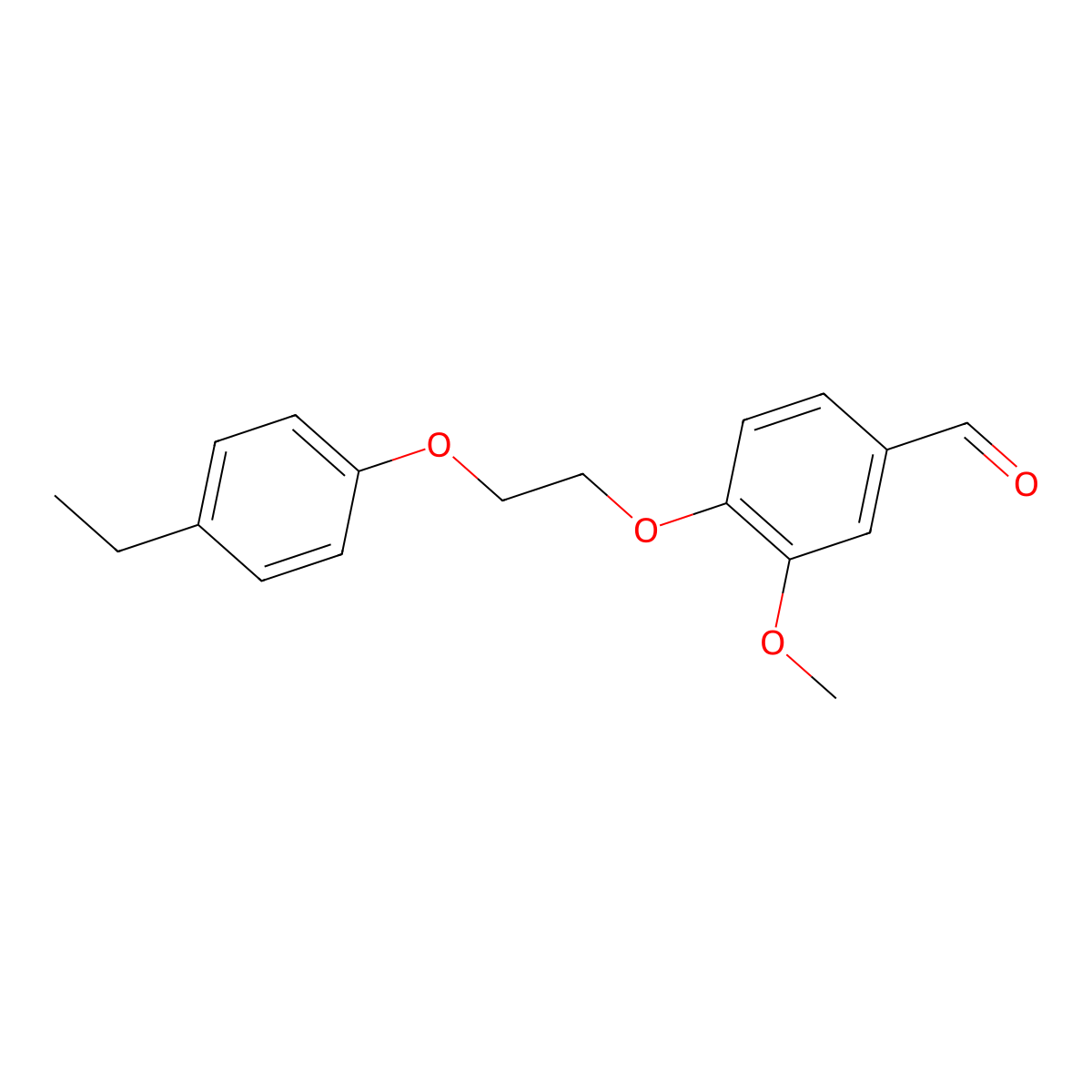 4-[2-(4-Ethylphenoxy)ethoxy]-3-methoxybenzaldehyde molecular structure, CAS 6483-28-9