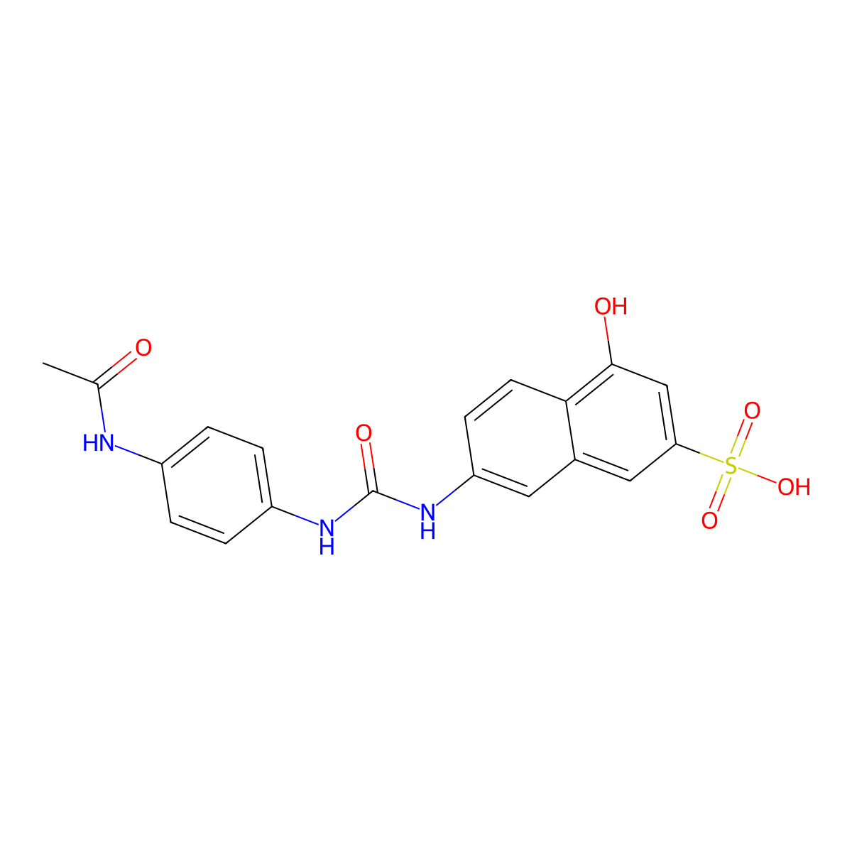 7-((((4-Acetamidophenyl)amino)carbonyl)amino)-4-hydroxynaphthalene-2-sulphonic acid molecular structure, CAS 6483-83-6