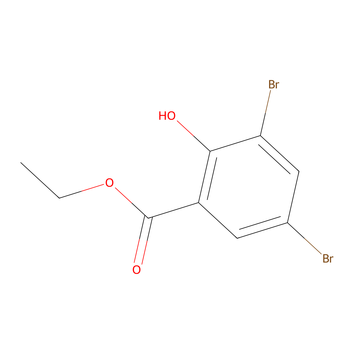 Ethyl 3,5-dibromo-2-hydroxybenzoate molecular structure, CAS 64831-28-3