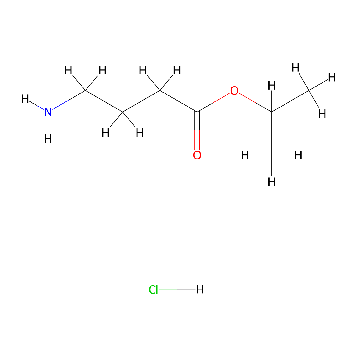 Propan-2-yl 4-aminobutanoate hydrochloride molecular structure, CAS 64834-27-1