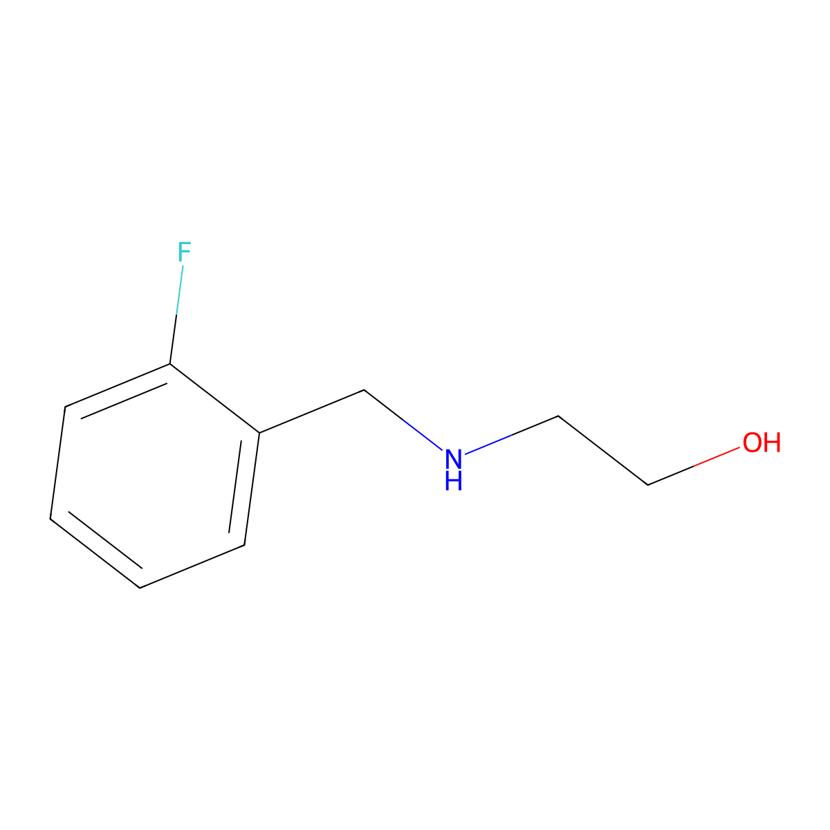 2-((2-Fluorobenzyl)Amino)Ethanol molecular structure, CAS 64834-60-2