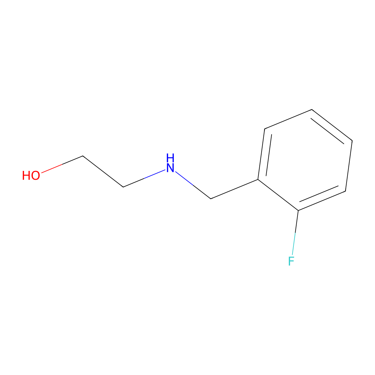 2-((2-Fluorobenzyl)Amino)Ethanol molecular structure, CAS 64834-60-2