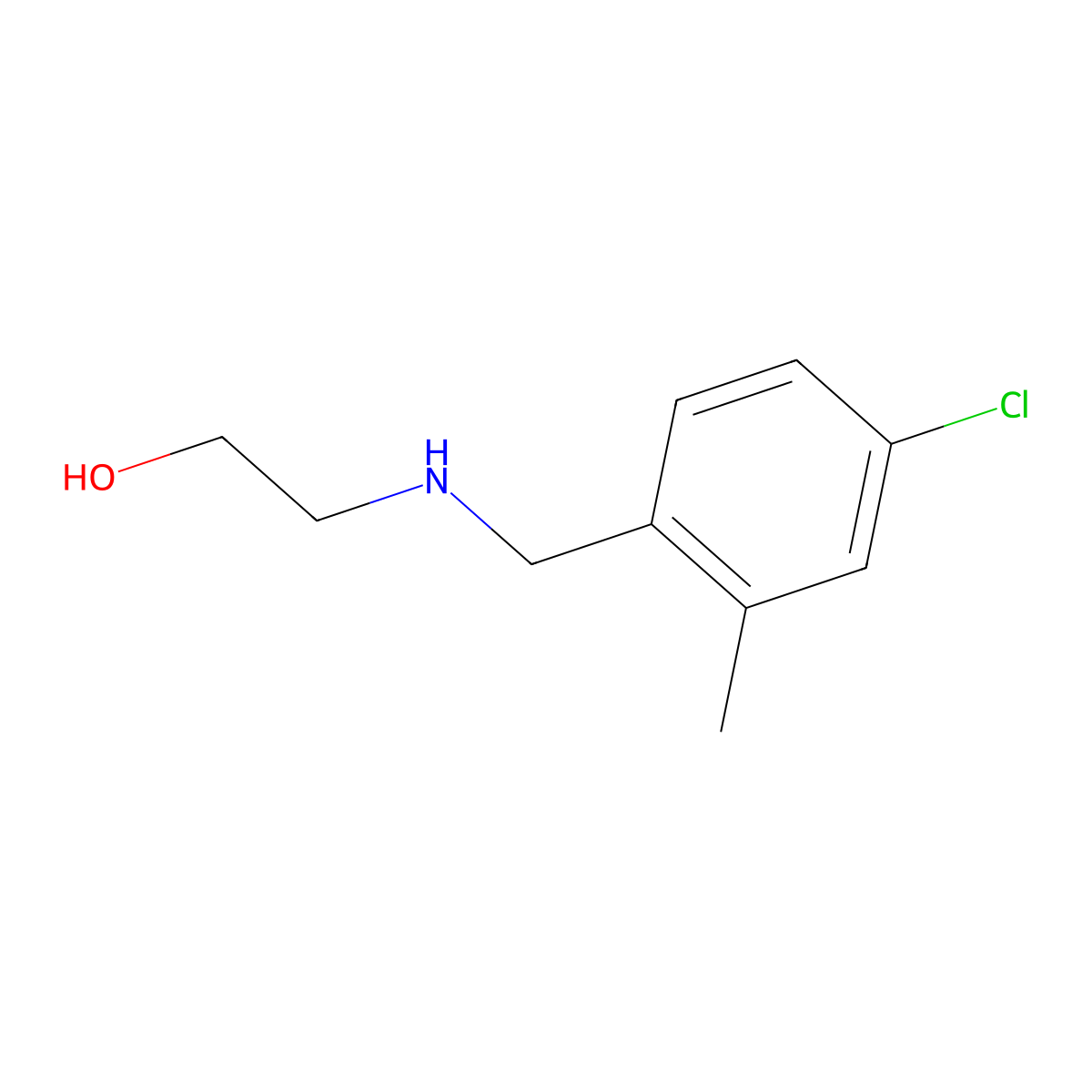 2-[[(4-Chloro-2-methylphenyl)methyl]amino]ethanol molecular structure, CAS 64834-61-3