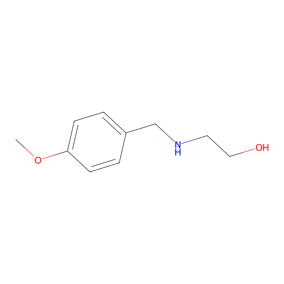 2-[(4-Methoxybenzyl)amino]ethanol molecular structure, CAS 64834-63-5