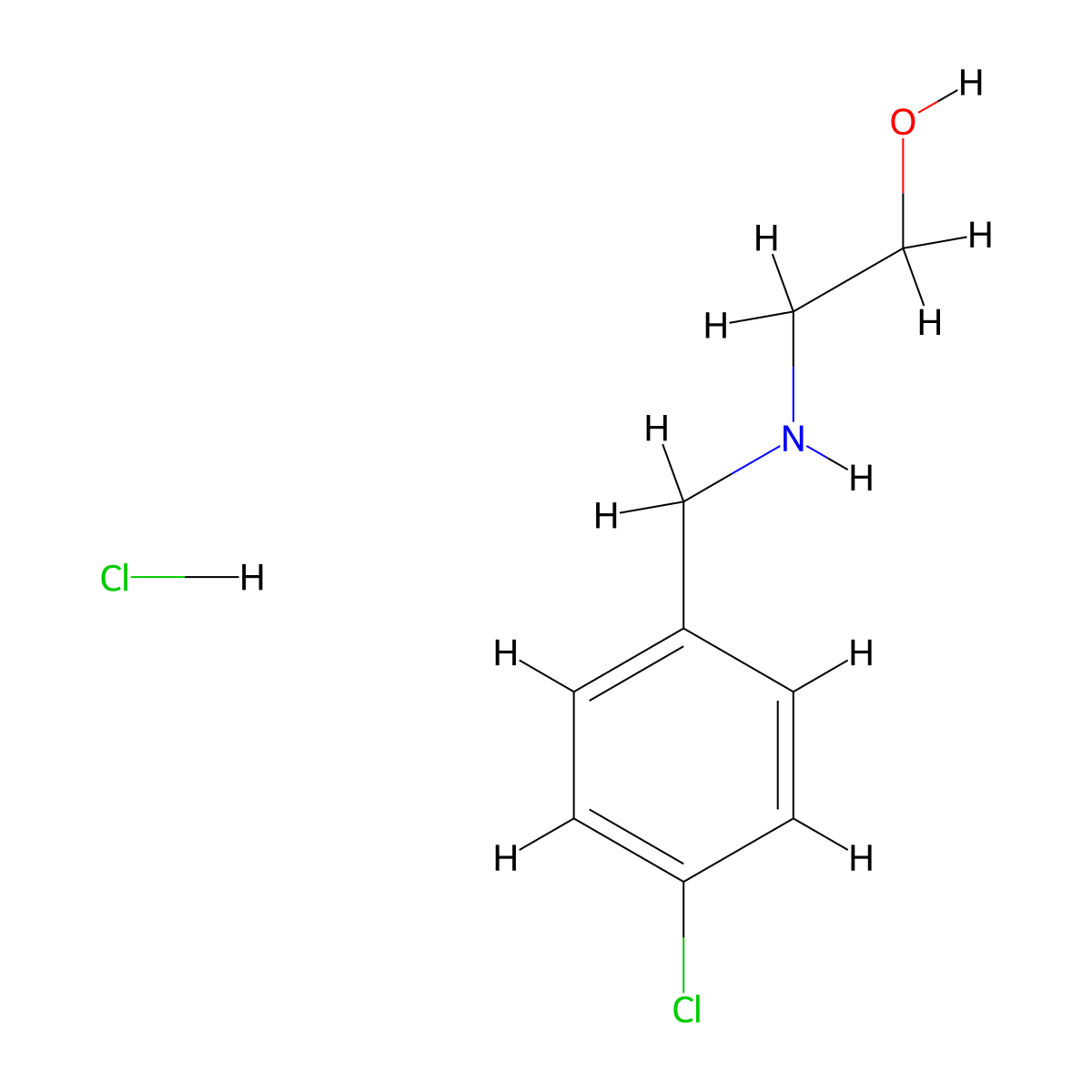 2-{[(4-Chlorophenyl)methyl]amino}ethan-1-ol hydrochloride molecular structure, CAS 64834-67-9