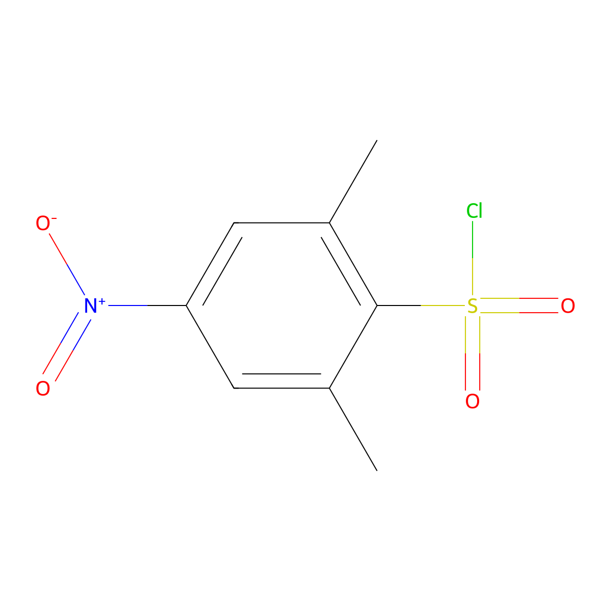 2,6-Dimethyl-4-nitrobenzene-1-sulfonyl chloride molecular structure, CAS 64835-40-1