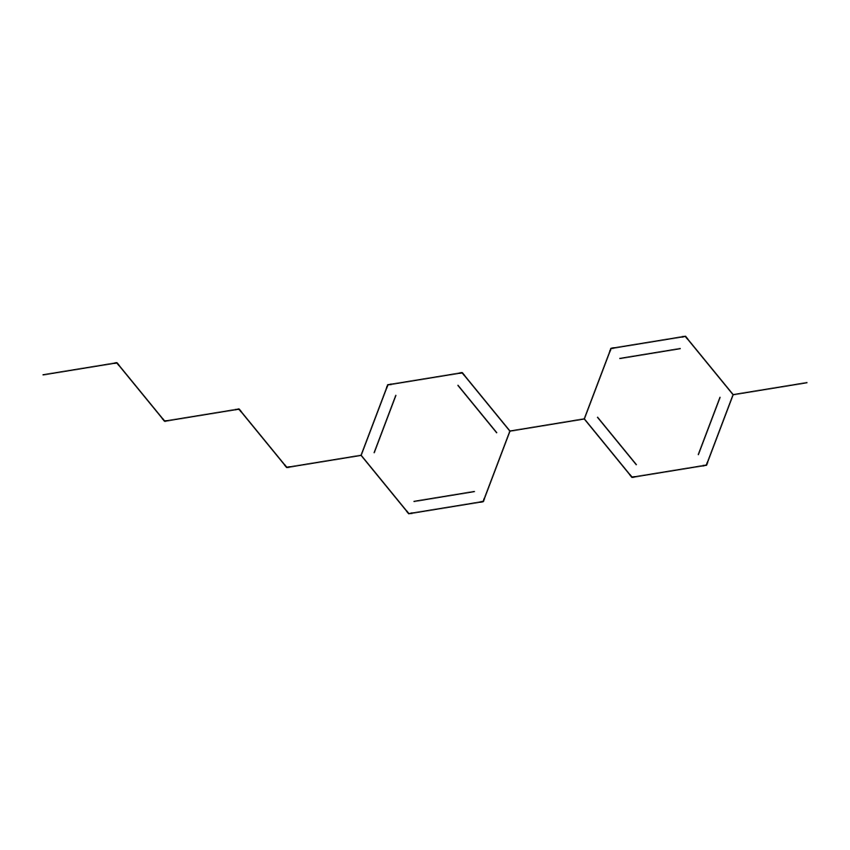 1,1'-Biphenyl, 4-methyl-4'-pentyl- molecular structure, CAS 64835-63-8