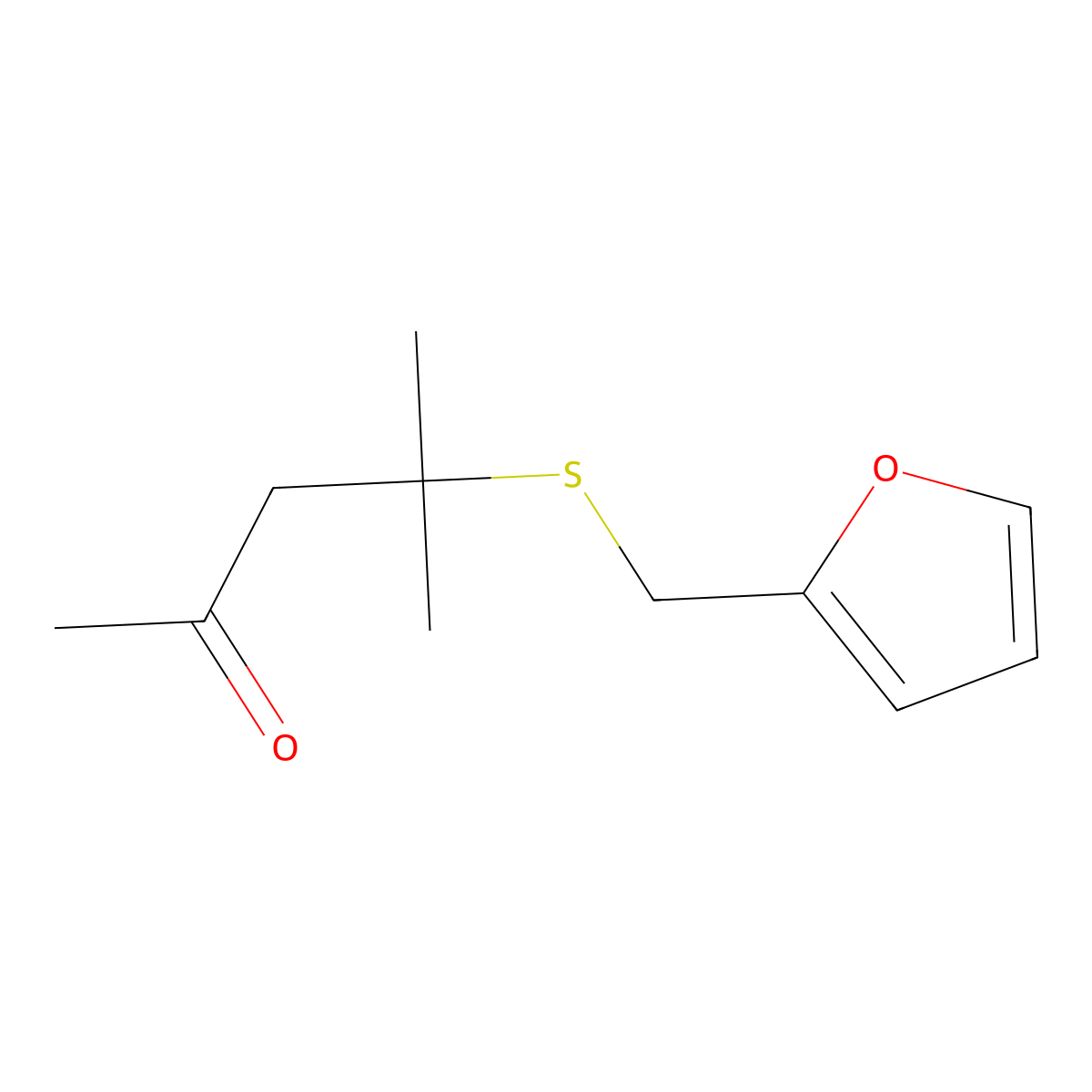 4-((2-Furylmethyl)thio)-4-methylpentan-2-one molecular structure, CAS 64835-96-7