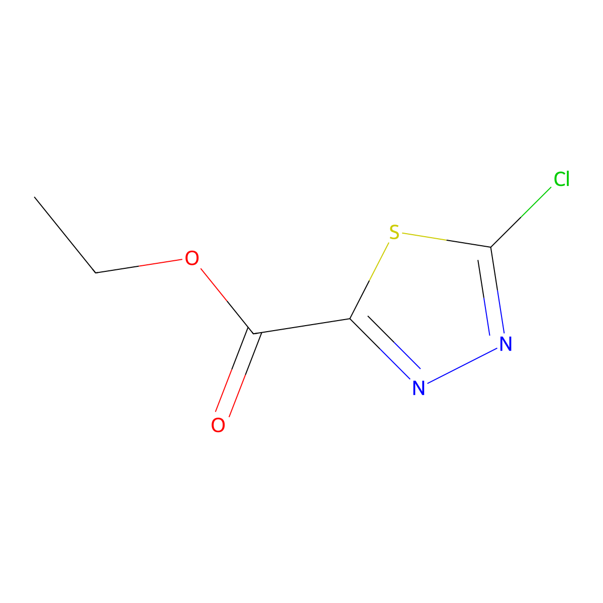Ethyl 5-chloro-1,3,4-thiadiazole-2-carboxylate molecular structure, CAS 64837-49-6