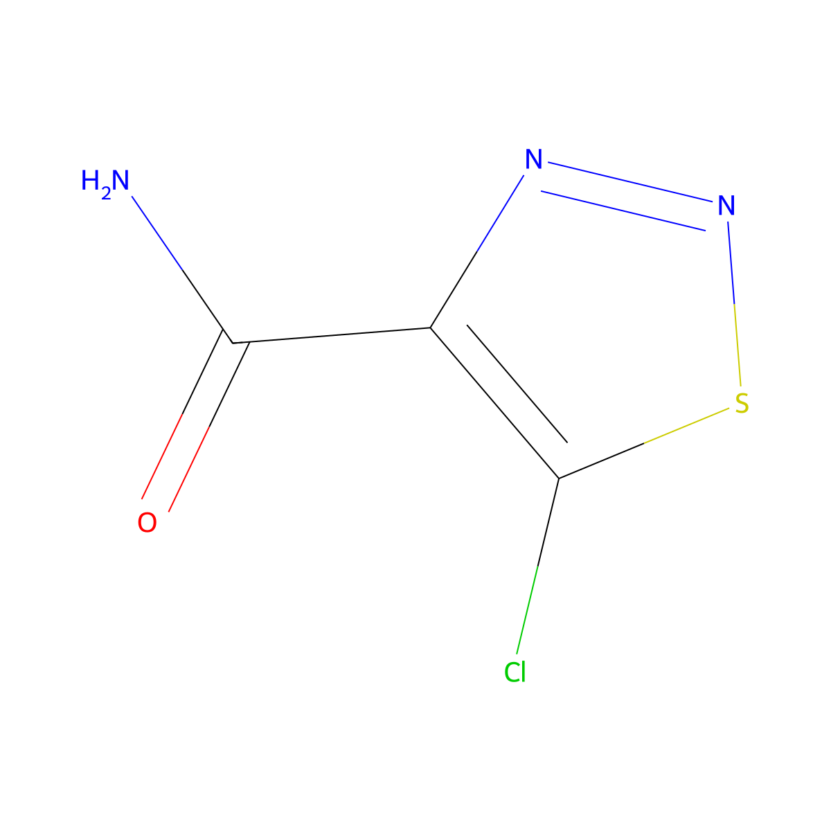 5-Chloro-1,2,3-thiadiazole-4-carboxamide molecular structure, CAS 64837-51-0