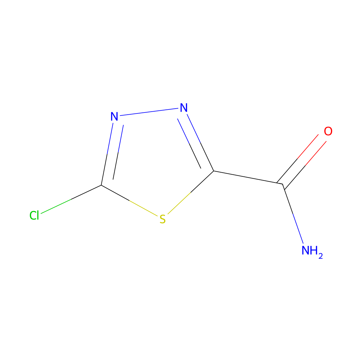 5-Chloro-1,3,4-thiadiazole-2-carboxamide molecular structure, CAS 64837-52-1