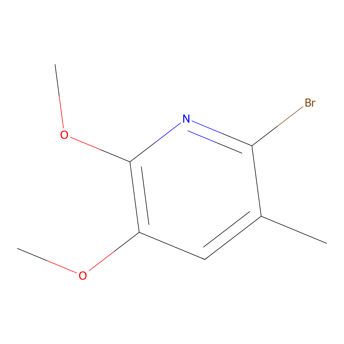 2-Bromo-5,6-dimethoxy-3-methylpyridine molecular structure, CAS 64837-91-8