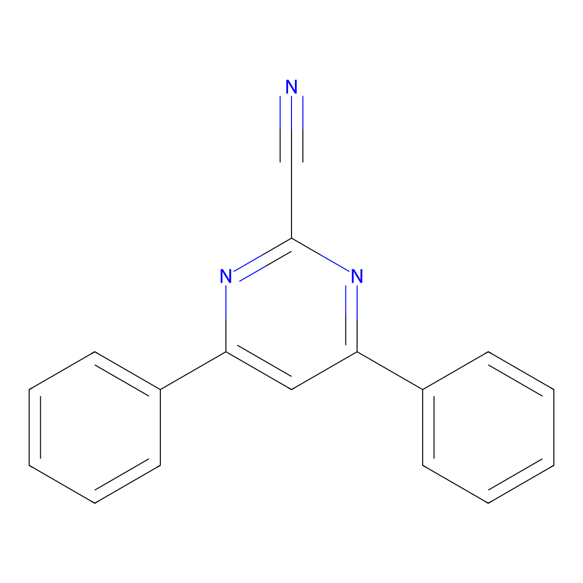 4,6-Diphenylpyrimidine-2-carbonitrile molecular structure, CAS 6484-21-5