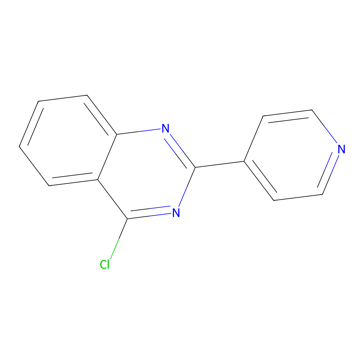 4-Chloro-2-(pyridin-4-yl)quinazoline molecular structure, CAS 6484-27-1