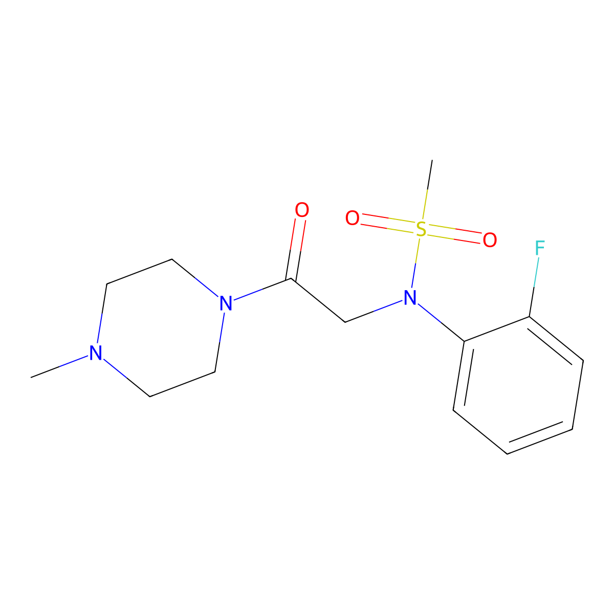 n-(2-Fluorophenyl)-n-[2-(4-methylpiperazin-1-yl)-2-oxoethyl]methanesulfonamide molecular structure, CAS 6484-33-9