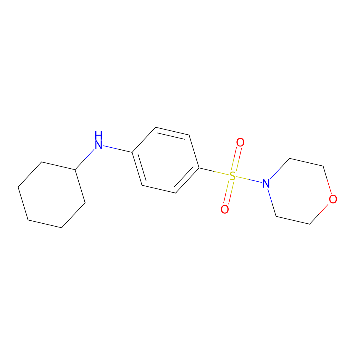 N-cyclohexyl-4-morpholin-4-ylsulfonylaniline molecular structure, CAS 648408-18-8