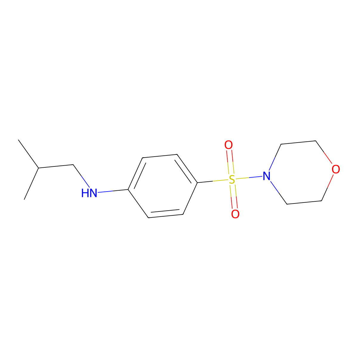 N-(2-methylpropyl)-4-morpholin-4-ylsulfonylaniline molecular structure, CAS 648408-29-1