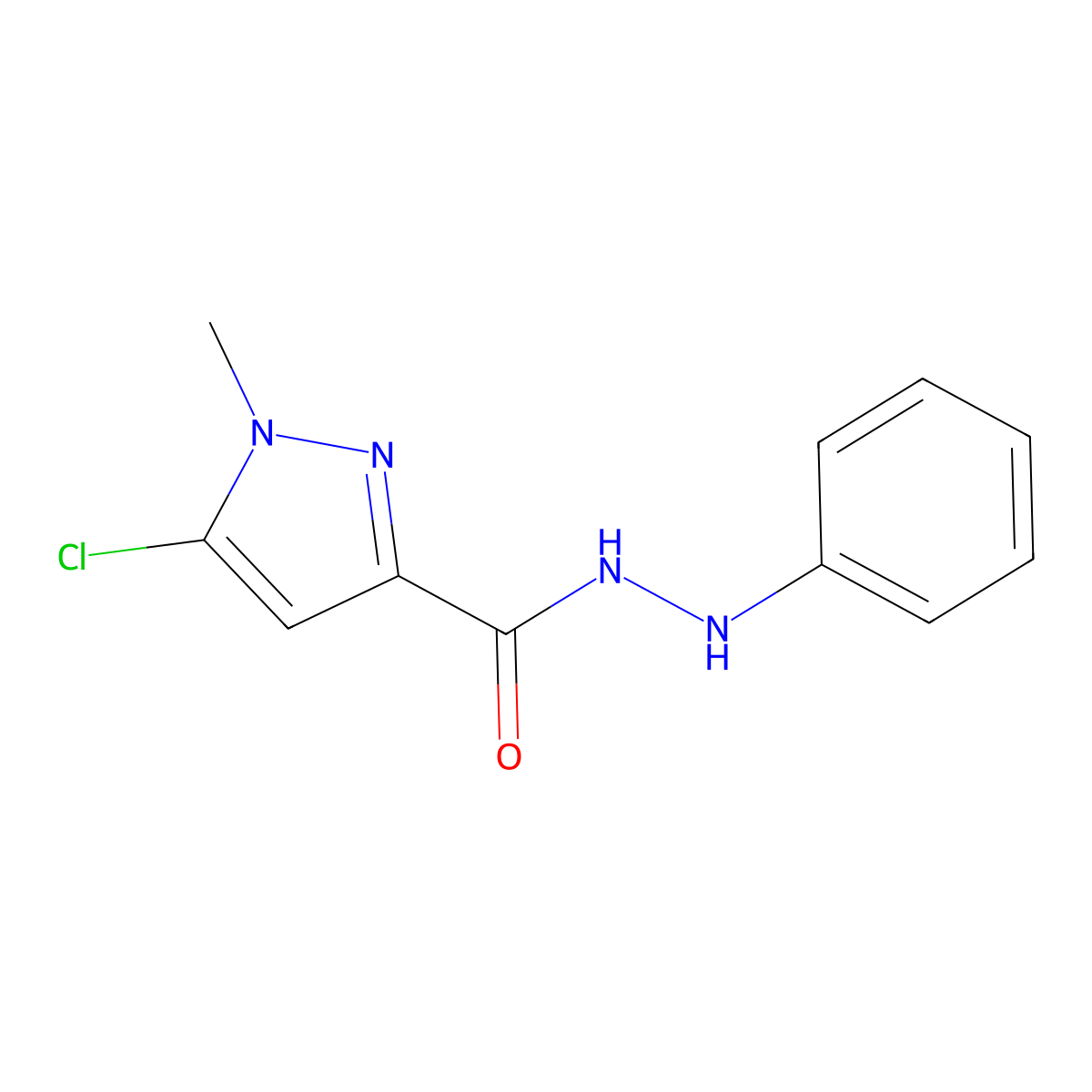 5-Chloro-1-methyl-1H-pyrazole-3-carboxylic acid 2-phenylhydrazide molecular structure, CAS 648408-72-4
