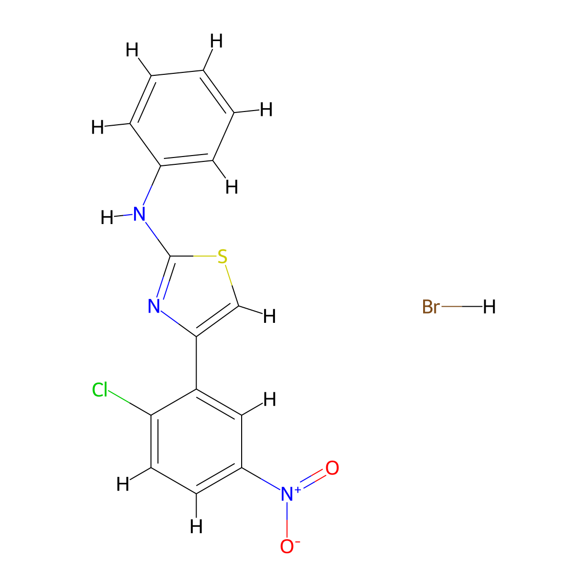 4-(2-chloro-5-nitrophenyl)-N-phenyl-1,3-thiazol-2-amine hydrobromide molecular structure, CAS 648409-23-8