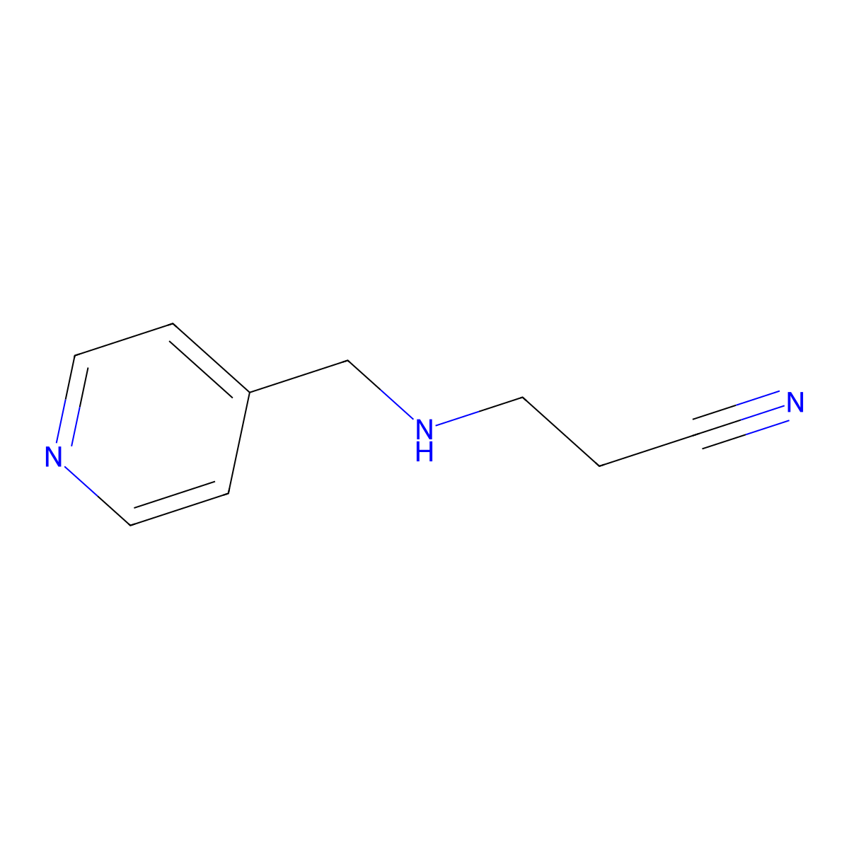 3-[(4-Pyridylmethyl)amino]propanenitrile molecular structure, CAS 648409-30-7