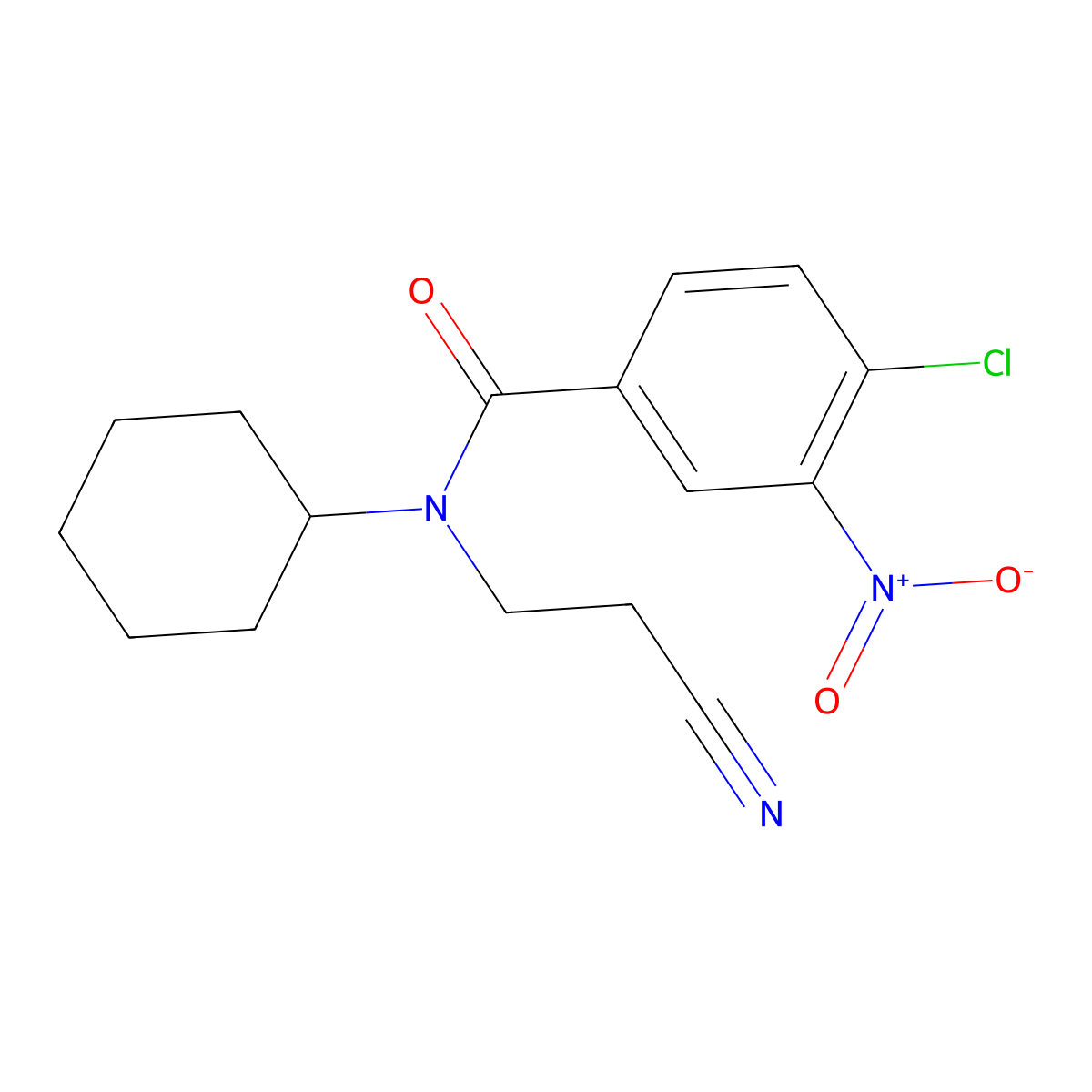 4-chloro-N-(2-cyanoethyl)-N-cyclohexyl-3-nitrobenzamide molecular structure, CAS 648409-34-1