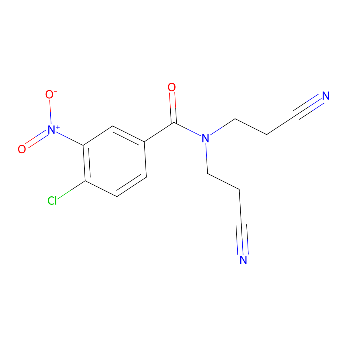 4-chloro-N,N-bis(2-cyanoethyl)-3-nitrobenzamide molecular structure, CAS 648409-35-2